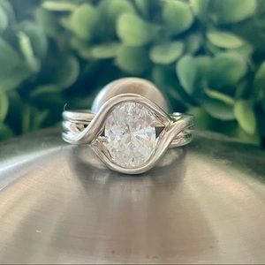925 Sterling Oval CZ Ring